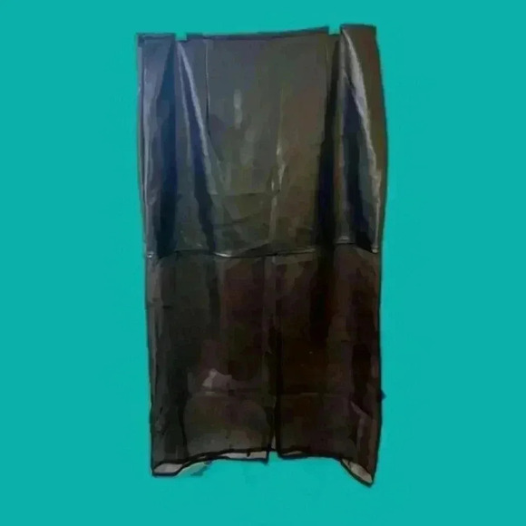 NWOT Forever 21 Sheer Faux Leather Midi Skirt Jr. Size Medium - Picture 3 of 14